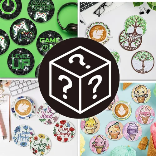 Vista 3 de 200 Estilos de Posavasos de Diamante Caja Sorpresa con Soporte DIY Arte de Diamante Posavasos Caja Sorpresa para Adultos Kits de Diamantes