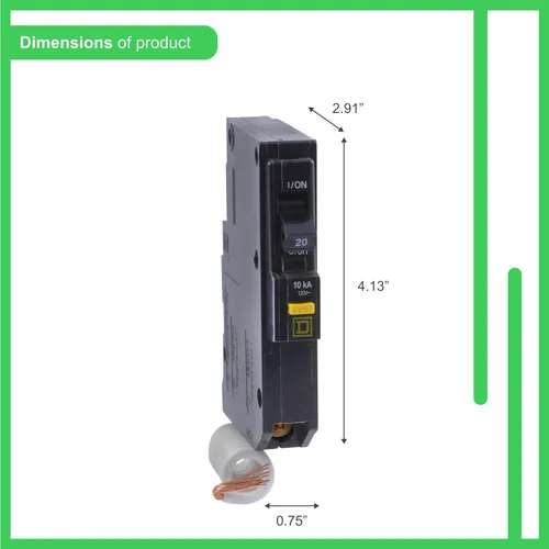 Vista 3 de Square D Terreno Fault disyuntor 20 Amp CD
