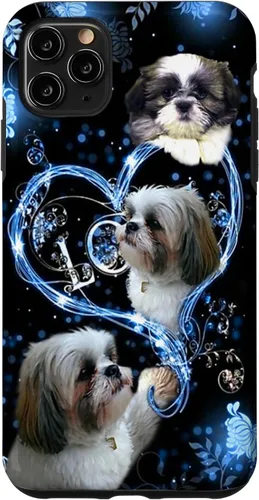 Vista 13 de Funda para PC iPhone 16 I Love Shih Tzu Dogs Flowers Heart Shih Tzu Metal