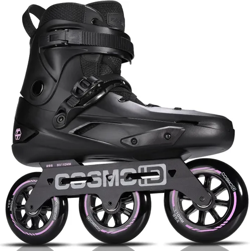Vista 9 de Patín en línea para adultos - COSMOID Patines de alta performance con cuchillas para mujeres y hombres, marco de metal de 3 ruedas de 110mm