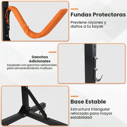 Vista 6 de Freestanding Kayak Storage Rack 2 Kayaks/4 Kayaks