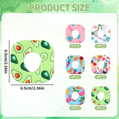 Vista 2 de 24 parches adhesivos para Dexcom G7, impermeables, resistentes al sudor, con sensor de verano, cubierta transpirable para CGM, cinta de sobreparches