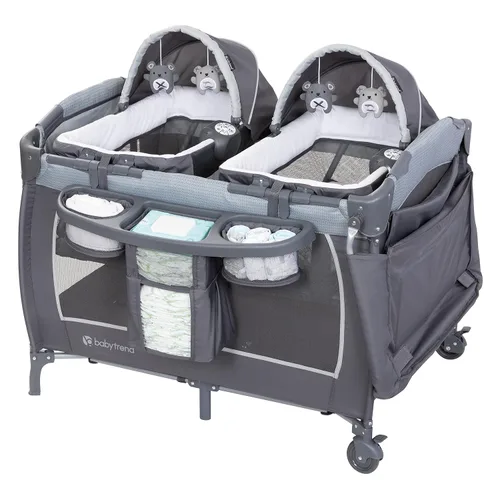 Vista 10 de Baby Trend Lil' Snooze Deluxe III Nursery Center Playard para gemelos, bayas acogedoras