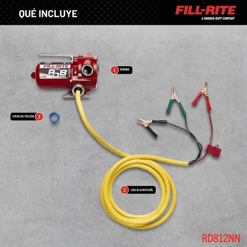Vista 2 de Fill-Rite Bomba de transferencia de combustible RD812NN 12V CC – 8 GPM, construcción de hierro fundido, 3/4" NPT, configuración de bomba solo