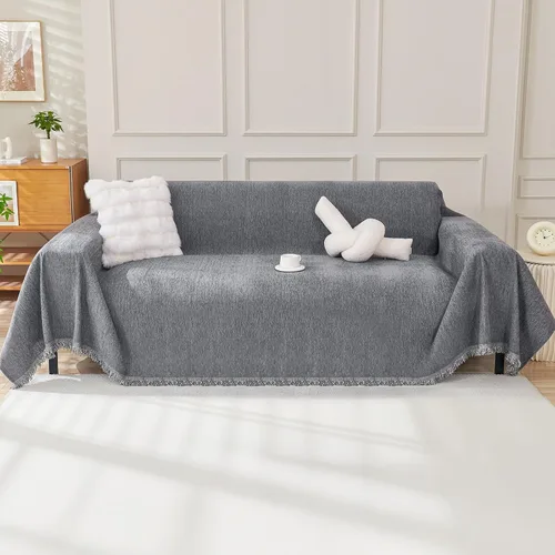 Vista 10 de OstepDecor Funda de Sofá de Chenilla, Fundas de Sofá Beige Lavables, Fundas de Sofá Seccional para Sofá en Forma de L, Funda Manta de Sofá, Fundas