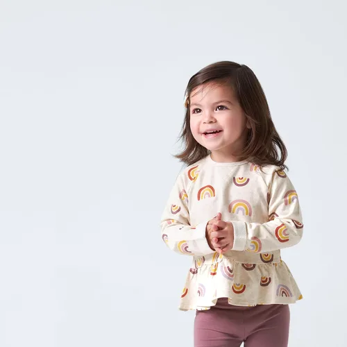 Vista 5 de Gerber Conjunto de 2 piezas con cintura peplum para bebés y niñas pequeñas