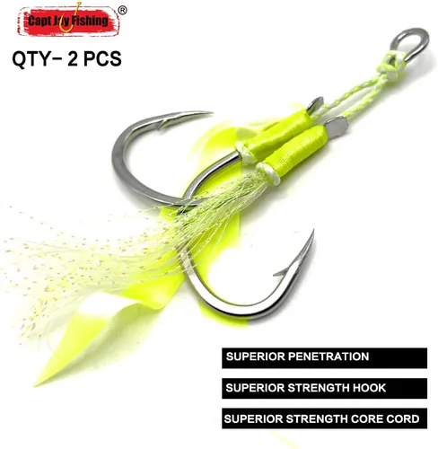 Vista 5 de Capt Jay - Ganchos de ayuda de pesca, Jigging Slow Fast Jigs Stinger Hook para bailar y pescar