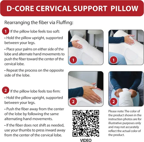 Vista 8 de Core Products D-Core - Almohada cervical para el cuello – Soporte ortopédico extra firme para molestias de cuello, personas que duermen de espalda