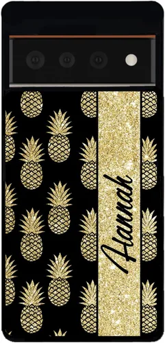Vista 5 de Gold Pineapple - Funda de goma negra personalizada compatible con Google Pixel 10, 10 Pro, 10 Pro XL, 9a, 9 Pro, Pixel 9, Pixel 9 Pro XL, 8a, 8 Pro