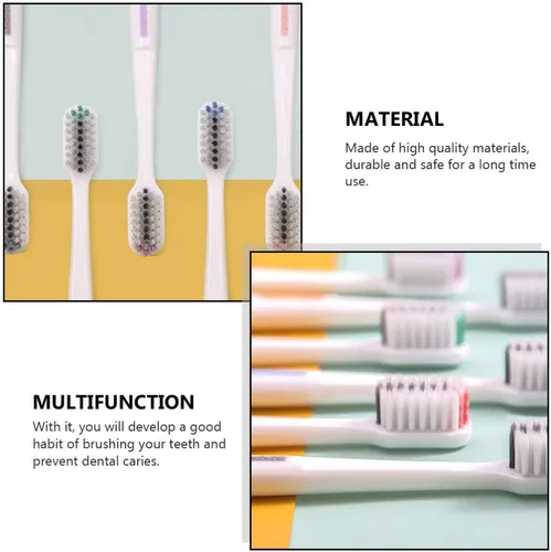 Vista 2 de Cepillos de dientes de viaje, 5 piezas, cepillo de dientes extra para adultos con cerdas micro cepillos de dientes manuales para encías, cepillos