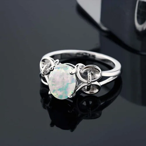Vista 87 de Gem Stone King Anillo de compromiso ovalado con piedra natal para mujer, plata de ley 925, ovalado de 0.354 x 0.276 in, anillo de compromiso