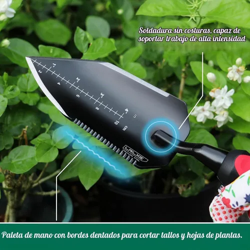 Vista 5 de Paleta resistente del jardín del acero inoxidable, pala de goma