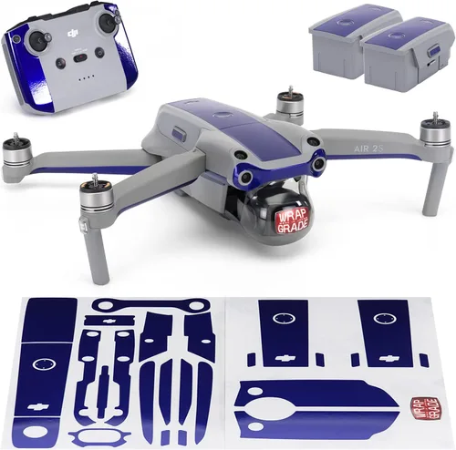 Vista 8 de WRAPGRADE Funda compatible con DJI Air 2S Color de acento B (Airforce Silver)