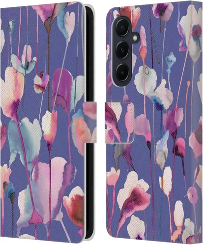 Vista 265 de Head Case Designs Officially Licensed Ninola Abstract Poppies Lilac Floral Leather Wallet Case Compatible with Samsung Galaxy A07 4G