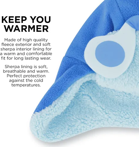 Vista 4 de Nickelodeon Juego de gorro y manoplas de invierno para niños, gorro Blue's Clues para niños de 2 a 4 años
