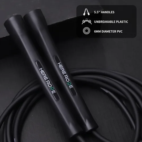 Vista 2 de Hererope - Cuerda de saltar de PVC de 0.236 in para hombres y mujeres, fitness, velocidad, trucos, entrenamiento cardiovascular, cuerda de saltar
