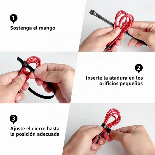 Vista 8 de 100 unidades de 8 pulgadas resistentes con cremallera industrial, 40 libras, resistencia a la tracción liberables, cintas de amarre reutilizables