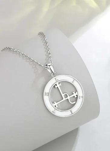 Vista 2 de CELESTIA Collar Lilith de plata de ley 925 para mujer, regalo de joyería de la diosa Sigil de Lilith