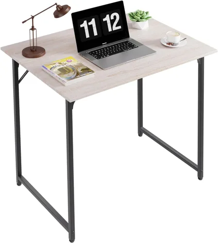 Vista 8 de Escritorio para computadora de oficina de 32 pulgadas, pequeño, moderno, estilo simple, mesa de trabajo de madera para escribir, mesa de trabajo