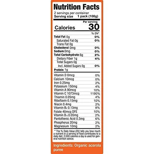 Vista 2 de Amafruits Acerola - Paquetes de batidos y cuencos de puré congelado puro y sin azúcar USDA Orgánico Certificado sin OMG Cero azúcar Apoyo a