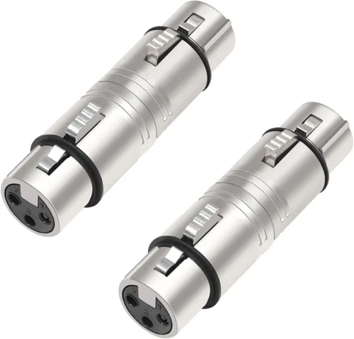 Vista 8 de Adaptador XLR hembra a TRS de 1/4 pulgadas, paquete de 2, conector equilibrado macho a XLR hembra para micrófono, interfaz de audio, mezclador