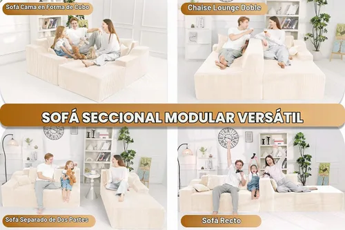 Vista 6 de HABUTWAY Sofá modular modular de 101 pulgadas con asiento profundo, moderno sofá convertible en forma de L, sofá tapizado con diván para sala