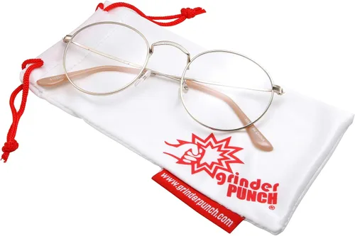 Vista 2 de Lentes transparentes con armazón de metal, redondos, diseño clásico.
