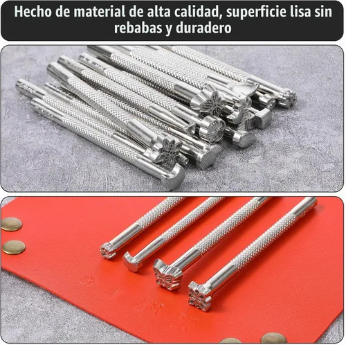 Vista 4 de Juego de herramientas de estampado de cuero de 21 piezas Kit de grabado