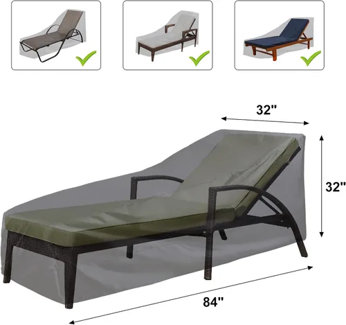 Vista 2 de ALSTER Funda para silla de salón, fundas impermeables para muebles de patio (84 pulgadas de largo x 32 pulgadas de ancho x 32 pulgadas de alto)