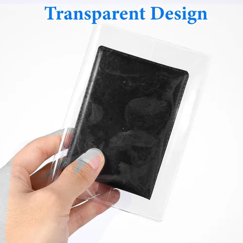 Vista 5 de Paquete de 10 fundas transparentes para pasaporte, protector impermeable para pasaporte, soporte de pasaporte de plástico transparente, protector