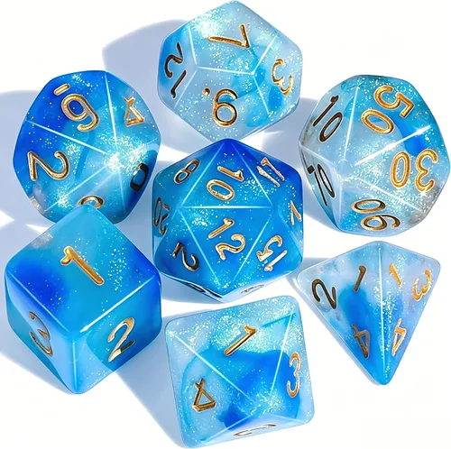 Vista 27 de CiaraQ DND - Juego de dados poliédricos con una bolsa de dados negra para juegos de mesa de rol D&D RPG MTG