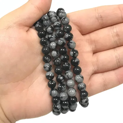 Vista 581 de Gem Avenue Handmade Round Bead Stretch Bracelet Unisex Natural Stone Beaded Jewelry for Men & Women, Elastic Wristband for Daily Wear