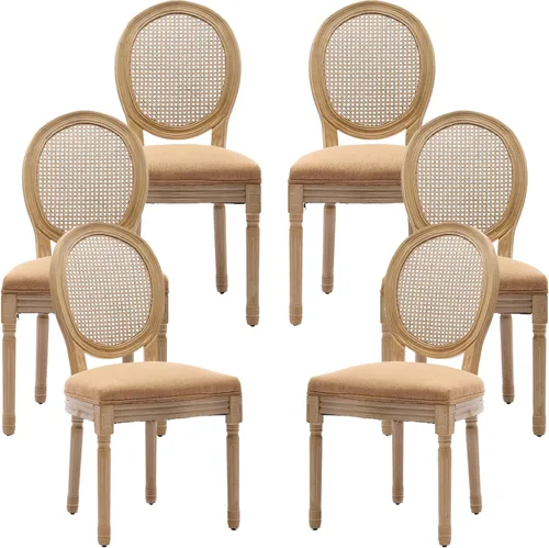 Vista 48 de ODUSE-DAILY French Country - Juego de 2 sillas de comedor de color caramelo, sillas de cocina y comedor, sillas de cocina de piel sintética, Ámbar