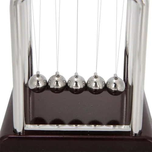 Vista 5 de Newtons Cradle Balance - Bolas de péndulo, bolas oscilantes de energía cinética, herramienta educativa de aprendizaje para oficina, hogar