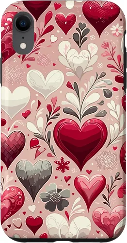 Vista 24 de Funda romántica para iPhone 11 Pro Max con corazones encantadores para el día de San Valentín