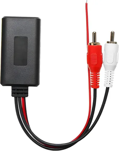 Vista 2 de AUCELI Adaptador de cable Bluetooth inalámbrico universal para automóvil, 2 RCA Aux Audio, conector de radio, entrada de carbohidratos, reproducción