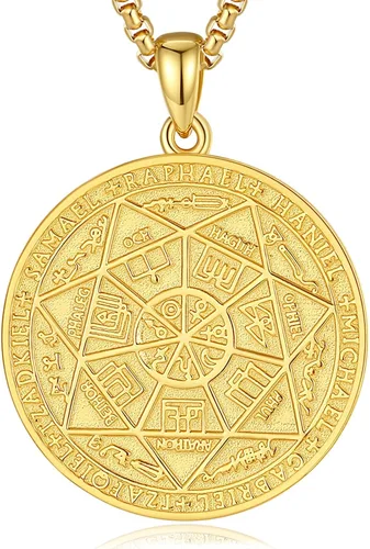 Vista 50 de EUDORA Medalla de plata de ley S925 con collar de San Patrono para mujeres A01-Saint Benedict Medalla