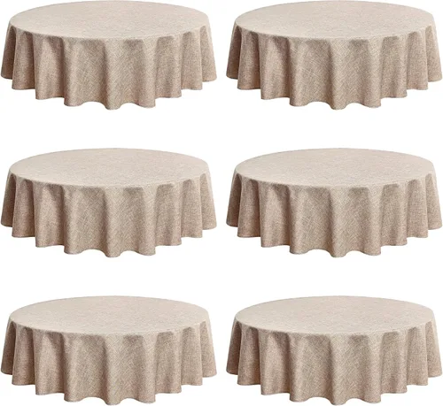 Vista 26 de Fitable - Mantel cuadrado de lino sintético resistente a las arrugas, tela neutral, para mesa de interior o exterior, para cocina o comedor