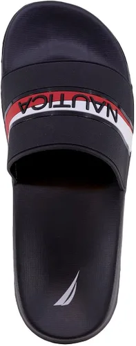 Vista 4 de Nautica Mens Shower Sandals Open Toe Soft Slide House Slipper for Indoor Outdoor-Bretton