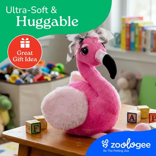 Vista 6 de The Petting Zoo, Lash'z - Peluche de flamenco, regalos para niñas, juguete de peluche de flamenco de 14 pulgadas