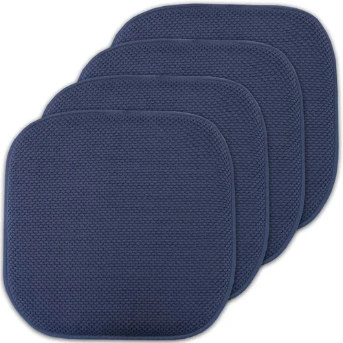 Vista 149 de Sweet Home Collection Cojines de espuma viscoelástica para silla, antideslizantes, diseño de panal de abeja, 16 x 16 pulgadas, paquete de 2