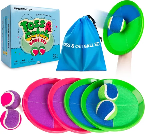 Vista 16 de Juego de Pelota de Lanzar y Atrapar y Pelota de Paleta, Juegos al Aire Libre para Juguetes de Niños, Juegos Familiares de Navidad, Juego de Playa