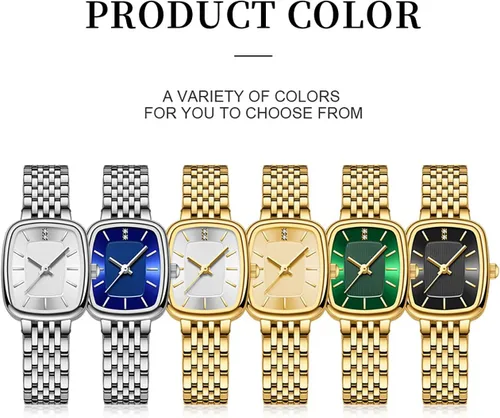 Vista 6 de BESTKANG Reloj rectangular de moda casual para mujer, reloj de pulsera de cuarzo con pulsera de acero inoxidable, resistente al agua.