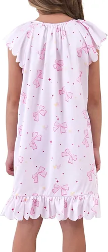 Vista 3 de JESKIDS Camisones de satén para niñas, camisón de seda, ropa de pijama