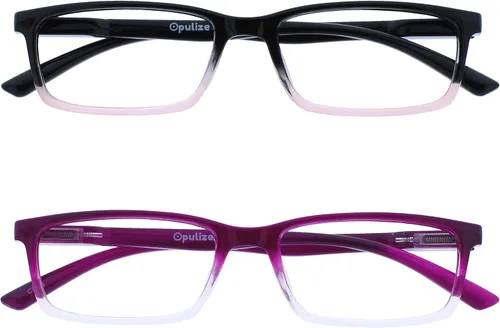 Vista 11 de OPULIZE SEE - Gafas de lectura con bloqueo de luz azul para mujeres y hombres, marco estrecho, bisagras de resorte, anteojos de juegos para negro