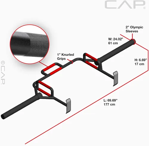 Vista 2 de Cap Olympic Open Trap Bar Hex, encogimiento, peso muerto