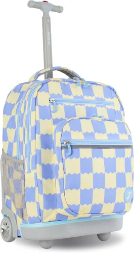 Vista 38 de J World Sundance Mochila Rodante para Laptop para Niñas y Niños. Mochila Escolar con Ruedas, Rombos negro, 20 pulgadas