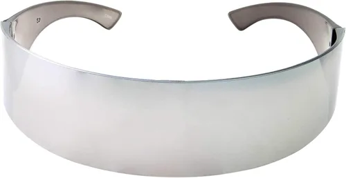 Vista 3 de grinderPUNCH Gafas de sol con escudo futurista de espejo plateado
