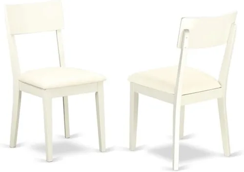 Vista 4 de East West Furniture SHAD5-LWH-LC - Juego de mesa y sillas de cocina de 5 piezas, incluye una mesa de comedor redonda con pedestal y 4 sillas