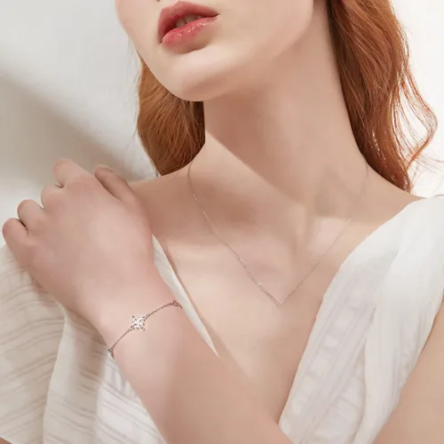 Vista 2 de FLYOW Pulsera de plata de ley 925, joyería irlandesa de buena suerte, triquetra, trinidad, brujas celtas, nudo para mujer